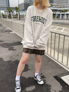 「apres jour（アプレジュール）のアイテム（スウェット）」を使った、ᴋᴀɴᴋᴀɴ🍒さん（レディース・153cm）の秋コーディネート