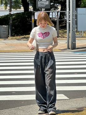 「epnok（エプノック）のアイテム（パンツ）」を使った、ᴋᴀɴᴋᴀɴ🍒さん（レディース・153cm）の夏コーディネート