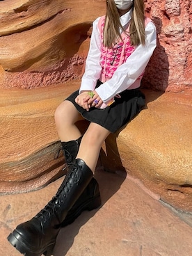 「H&M（エイチ・アンド・エム）のアイテム（スカート）」を使った、ᴋᴀɴᴋᴀɴ🍒さん（レディース・153cm）の春コーディネート