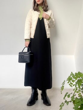 「Traditional Weatherwear」｜「アイテム（ノーカラージャケット）」を使った、＊𝒂𝒎𝒆𝒍𝒊𝒆𝒆＊さん（レディース・158cm）の秋コーディネート