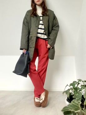 「ボーター」｜「アイテム（その他）」を使った、＊𝒂𝒎𝒆𝒍𝒊𝒆𝒆＊さん（レディース・158cm）の秋コーディネート