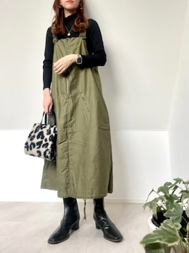 「CENE」｜「アイテム（サロペット/オーバーオール）」を使った、＊𝒂𝒎𝒆𝒍𝒊𝒆𝒆＊さん（レディース・158cm）の秋コーディネート