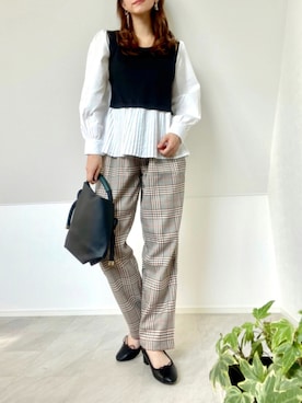 「deux amour（ドゥーザムール）のアイテム（シャツ/ブラウス）」を使った、𝘼𝙢𝙚𝙡𝙞𝙚さん（レディース・158cm）の夏コーディネート