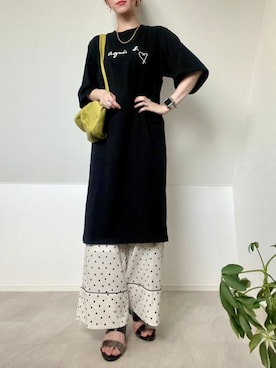 「ドットパンツ」｜＊𝒂𝒎𝒆𝒍𝒊𝒆𝒆＊さん（レディース・158cm）の夏コーディネート