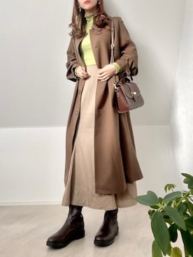 「MACKINTOSH PHILOSOPHY（ﾏｯｷﾝﾄｯｼｭ ﾌｨﾛｿﾌｨｰ）のアイテム（その他アウター）」を使った、＊𝒂𝒎𝒆𝒍𝒊𝒆𝒆＊さん（レディース・158cm）の冬コーディネート