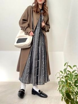 「MACKINTOSH PHILOSOPHY（ﾏｯｷﾝﾄｯｼｭ ﾌｨﾛｿﾌｨｰ）のアイテム（その他アウター）」を使った、＊𝒂𝒎𝒆𝒍𝒊𝒆𝒆＊さん（レディース・158cm）の冬コーディネート