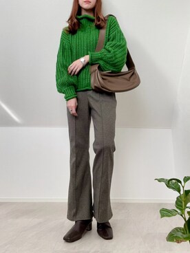 「タートルネック」｜「アイテム（腕時計）」を使った、＊𝒂𝒎𝒆𝒍𝒊𝒆𝒆＊さん（レディース・158cm）の冬コーディネート