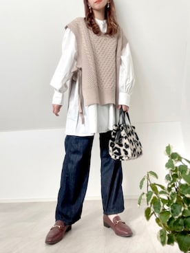 「Lee（リー）のアイテム（セットアップ）」を使った、＊𝒂𝒎𝒆𝒍𝒊𝒆𝒆＊さん（レディース・158cm）の秋コーディネート