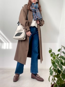 「MACKINTOSH PHILOSOPHY（ﾏｯｷﾝﾄｯｼｭ ﾌｨﾛｿﾌｨｰ）のアイテム（その他アウター）」を使った、＊𝒂𝒎𝒆𝒍𝒊𝒆𝒆＊さん（レディース・158cm）の冬コーディネート
