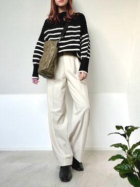 「florist」｜「アイテム（スラックス）」を使った、＊𝒂𝒎𝒆𝒍𝒊𝒆𝒆＊さん（レディース・158cm）の冬コーディネート