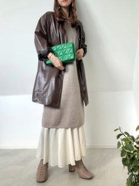 「AmbreNeige」｜「アイテム（ワンピース/ドレス）」を使った、＊𝒂𝒎𝒆𝒍𝒊𝒆𝒆＊さん（レディース・158cm）の秋コーディネート