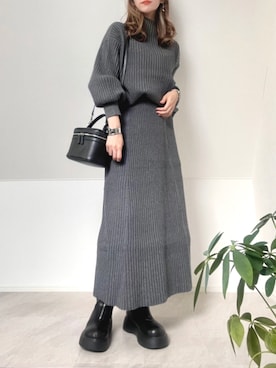 「ニットアップ」｜「アイテム（ブーツ）」を使った、＊𝒂𝒎𝒆𝒍𝒊𝒆𝒆＊さん（レディース・158cm）の秋コーディネート