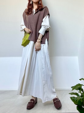 「ORiental TRaffic（オリエンタルトラフィック）のビットモチーフスクエアトゥローファー/11310（ローファー）」を使った、＊𝒂𝒎𝒆𝒍𝒊𝒆𝒆＊さん（レディース・158cm）の秋コーディネート