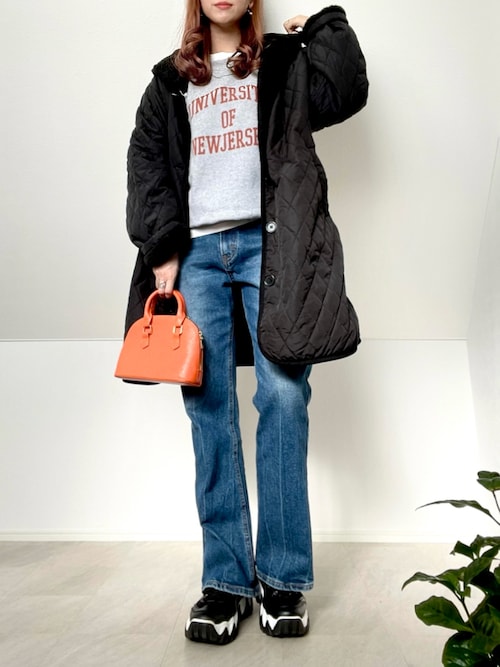 セール】フード付き 裏ボアキルティングコート（ナイロンジャケット