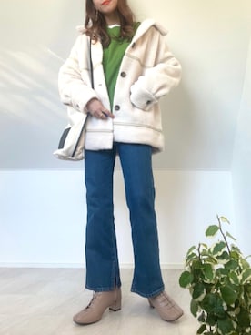 「AS KNOW AS plus（アズノゥアズプラス）のアイテム（ブルゾン）」を使った、＊𝒂𝒎𝒆𝒍𝒊𝒆𝒆＊さん（レディース・158cm）の秋コーディネート