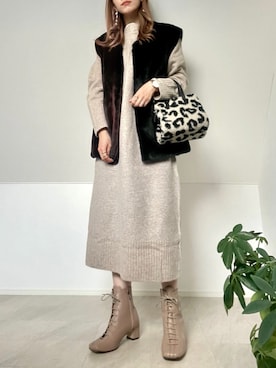 「nano・universe」｜「アイテム（その他）」を使った、＊𝒂𝒎𝒆𝒍𝒊𝒆𝒆＊さん（レディース・158cm）の冬コーディネート