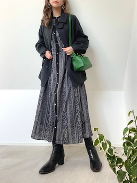 「MACKINTOSH PHILOSOPHY（ﾏｯｷﾝﾄｯｼｭ ﾌｨﾛｿﾌｨｰ）のアイテム（ブルゾン）」を使った、＊𝒂𝒎𝒆𝒍𝒊𝒆𝒆＊さん（レディース・158cm）の冬コーディネート