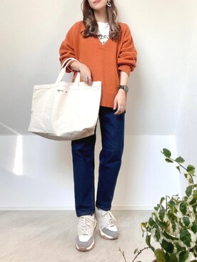 「アニエスベー」｜「アイテム（その他）」を使った、＊𝒂𝒎𝒆𝒍𝒊𝒆𝒆＊さん（レディース・158cm）の秋コーディネート