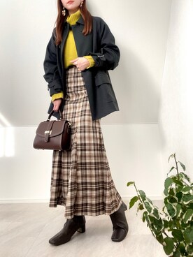 「MACKINTOSH PHILOSOPHY（ﾏｯｷﾝﾄｯｼｭ ﾌｨﾛｿﾌｨｰ）のアイテム（ブルゾン）」を使った、＊𝒂𝒎𝒆𝒍𝒊𝒆𝒆＊さん（レディース・158cm）の冬コーディネート