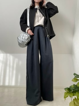 「アイテム（ノーカラージャケット）」を使った、＊𝒂𝒎𝒆𝒍𝒊𝒆𝒆＊さん（レディース・158cm）の秋コーディネート