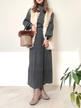 「ニットアップ」｜「アイテム（ブーツ）」を使った、＊𝒂𝒎𝒆𝒍𝒊𝒆𝒆＊さん（レディース・158cm）の秋コーディネート