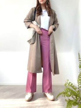 「レインコート」｜「アイテム（その他）」を使った、＊𝒂𝒎𝒆𝒍𝒊𝒆𝒆＊さん（レディース・158cm）の春コーディネート