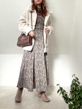 「AS KNOW AS plus（アズノゥアズプラス）のアイテム（ブルゾン）」を使った、＊𝒂𝒎𝒆𝒍𝒊𝒆𝒆＊さん（レディース・158cm）の冬コーディネート