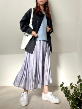 「MACKINTOSH PHILOSOPHY（ﾏｯｷﾝﾄｯｼｭ ﾌｨﾛｿﾌｨｰ）のアイテム（ブルゾン）」を使った、＊𝒂𝒎𝒆𝒍𝒊𝒆𝒆＊さん（レディース・158cm）の冬コーディネート