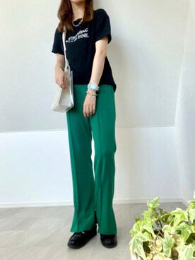 「DAY CLOSET（デイ クローゼット）のアイテム（Tシャツ/カットソー）」を使った、𝘼𝙢𝙚𝙡𝙞𝙚さん（レディース・158cm）の夏コーディネート