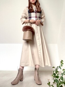 「NEUNA（ヌナ）のアイテム（ブーツ）」を使った、𝘼𝙢𝙚𝙡𝙞𝙚さん（レディース・158cm）の秋コーディネート