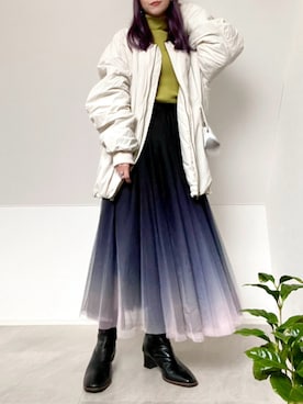 「GRL」｜「アイテム（MA-1）」を使った、＊𝒂𝒎𝒆𝒍𝒊𝒆𝒆＊さん（レディース・158cm）の冬コーディネート