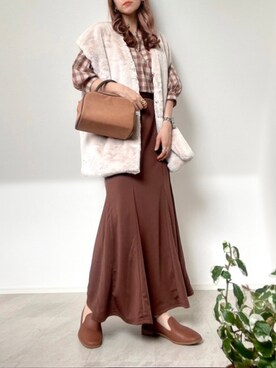 「rectangle（レクタングル）のアイテム（ベスト）」を使った、＊𝒂𝒎𝒆𝒍𝒊𝒆𝒆＊さん（レディース・158cm）の秋コーディネート