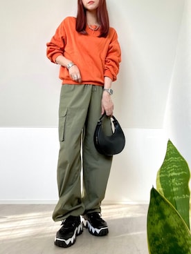 「Shoes in Closet（シューズインクローゼット）の厚底 ボリューム ギザギザソール レースアップ スニーカー 1811（スニーカー）」を使った、𝘼𝙢𝙚𝙡𝙞𝙚さん（レディース・158cm）の秋コーディネート