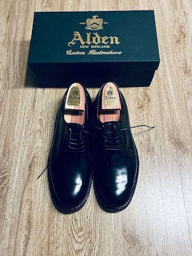 「ALDEN（オールデン）のアイテム（ドレスシューズ、ブラック系）」を使った、RRNPPさん（メンズ・175cm）の夏コーディネート