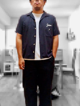 「BACKDROP（バックドロップ）のアイテム」を使った、RRNPPさん（メンズ・175cm）の夏コーディネート
