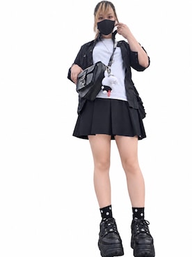 「GU（ジーユー）のアイテム（スカート）」を使った、ちゃそさん（レディース・165cm）の秋コーディネート