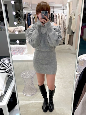 「ブーツスタイル」｜「アイテム（その他シューズ）」を使った、なつみさん（レディース・168cm）の冬コーディネート