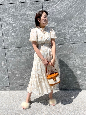 「水彩柄」｜なつみさん（レディース・168cm）の春コーディネート