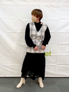「one after another NICE CLAUP（ワンアフターアナザーナイスクラップ）のアイテム（ブルゾン）」を使った、なつみさん（レディース・168cm）の冬コーディネート