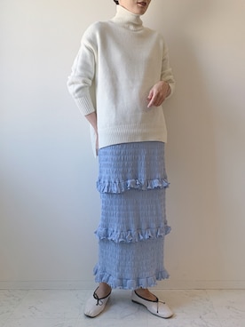 「MEER.（メーア）のアイテム」を使った、ソソさん（レディース・160cm）の秋コーディネート