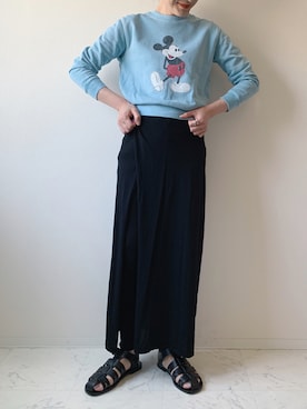 「スエット」｜「アイテム（サンダル）」を使った、ソソさん（レディース・160cm）の春コーディネート