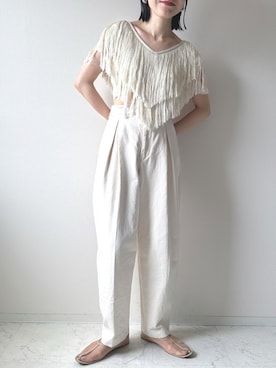 「アイテム（その他トップス）」を使った、ソソさん（レディース・160cm）の春コーディネート