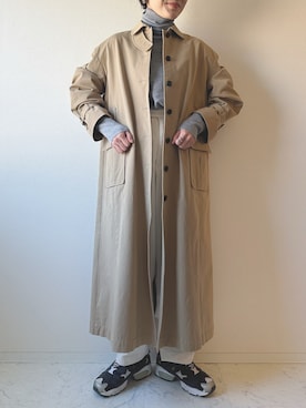 「大人カジュアルコーデ」｜「アイテム（トレンチコート）」を使った、ソソさん（レディース・160cm）の春コーディネート