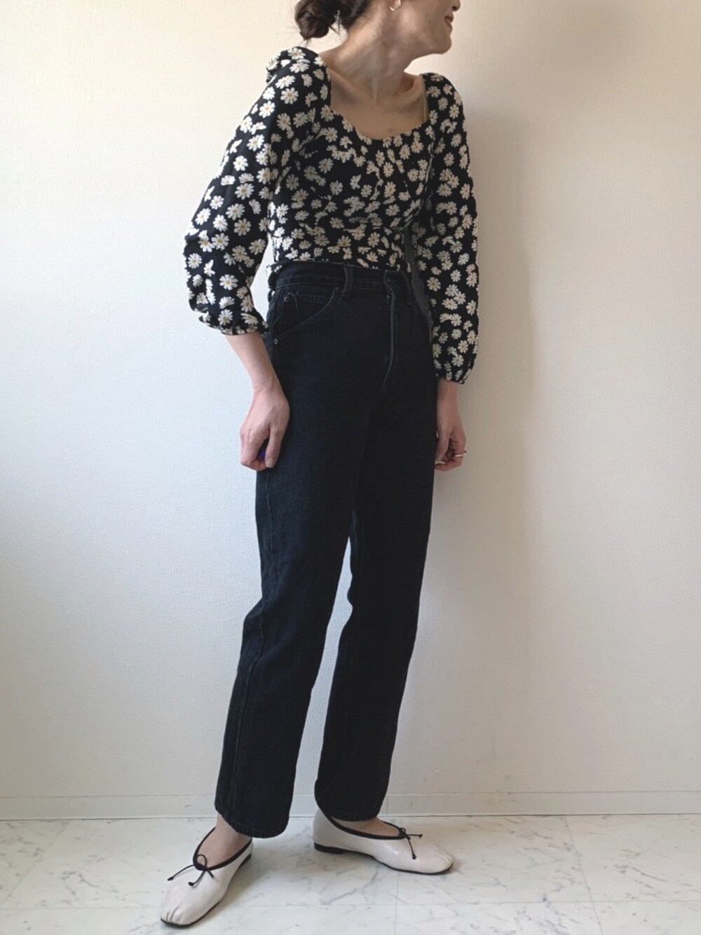 UbySPICK&SPAN★バックシャーリングブラウス、黒、36サイズ UbySPICK&SPAN☆バックシャーリングブラウス、黒、36サイズ