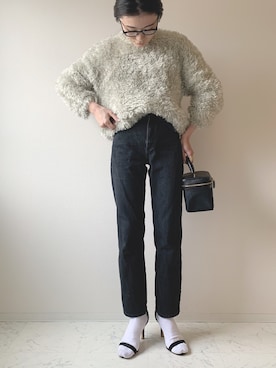 「ボリュームニット」｜「アイテム（バッグ）」を使った、ソソさん（レディース・160cm）の春コーディネート
