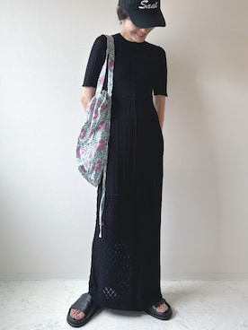 「ニットワンピース」｜ソソさん（レディース・160cm）の冬コーディネート