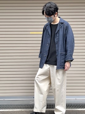 「stein（シュタイン）のアイテム（チノパンツ）」を使った、mashrさん（メンズ・171cm）の春コーディネート