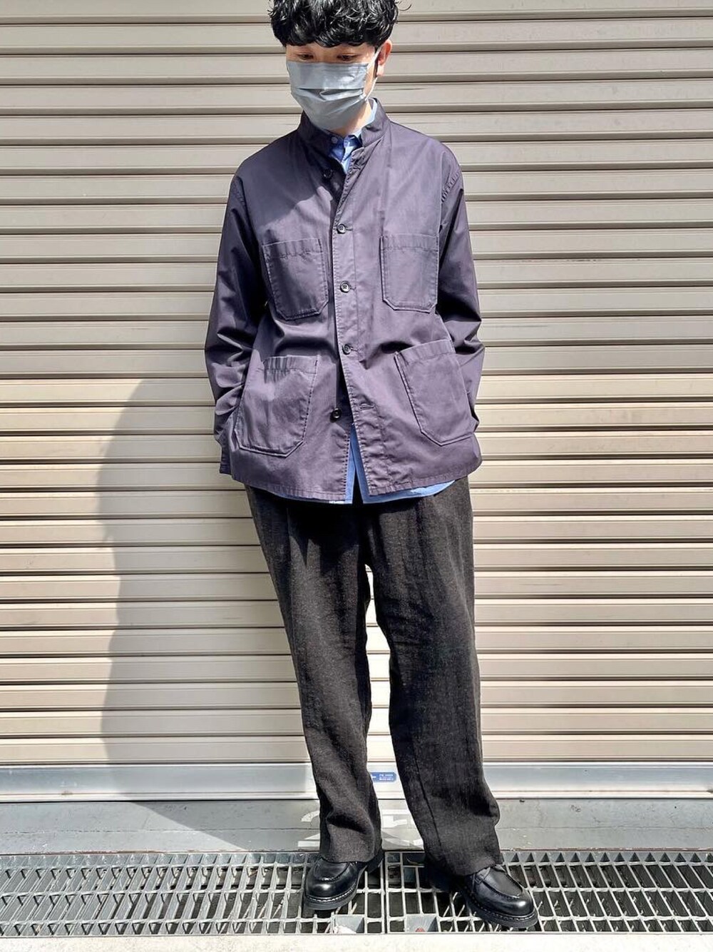 「大人カジュアル、シンプル、休日スタイル、いいね、save、フォローお願いします🤑、春、春コーデ、春服、レイヤード、今日のコーデ」｜「Engineered Garmentsのアイテム（トップス、その他）」を使った、mashrさん（メンズ・171cm）の春コーディネートの1枚目の写真