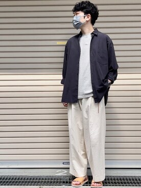 「stein（シュタイン）のアイテム（チノパンツ）」を使った、mashrさん（メンズ・171cm）の春コーディネート