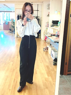 「アイテム（デジタル腕時計）」を使った、おかりんさん（レディース・154cm）の秋コーディネート
